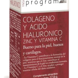 COLÁGENO + ÁCIDOHIALURÓNICO + ZINC + VITAMINA C DE YNSADIET (30 cápsulas).