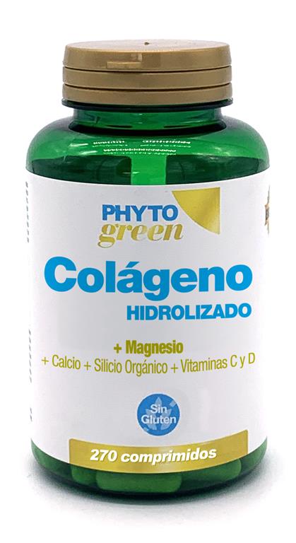 COLÁGENO HIDROLIZADO PORCINO + MAGNESIO+ CALCIO+ SILICIOORGÁNICO + VITAMINAS C Y D de PHYTOGREEN