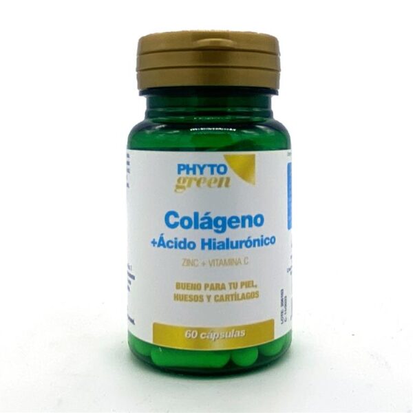 COLÁGENO + ÁCIDOHIALURÓNICO + ZINC + VITAMINA C DE PHYTO GREEN(30 cápsulas).